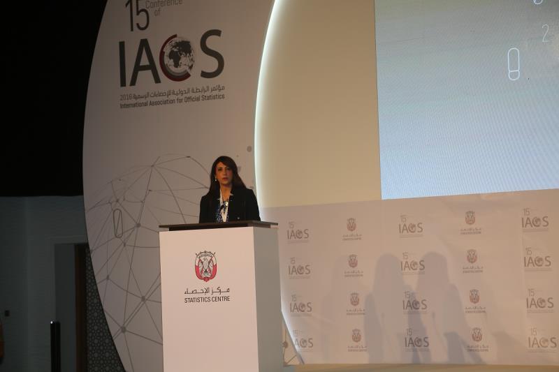 السيدة عوض، رئيس الرابطة الدولية للإحصاءات الرسمية  تفتتح مؤتمر الرابطة الدولية للإحصاءات الرسمية 2016 في ابو ظبي