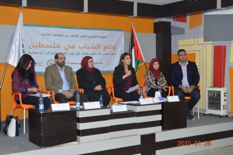كلمة السيدة علا عوض، رئيس الإحصاء الفلسطيني في المؤتمر الشبابي حول واقع الشباب في فلسطين، الاثنين الموافق 26/01/2015 